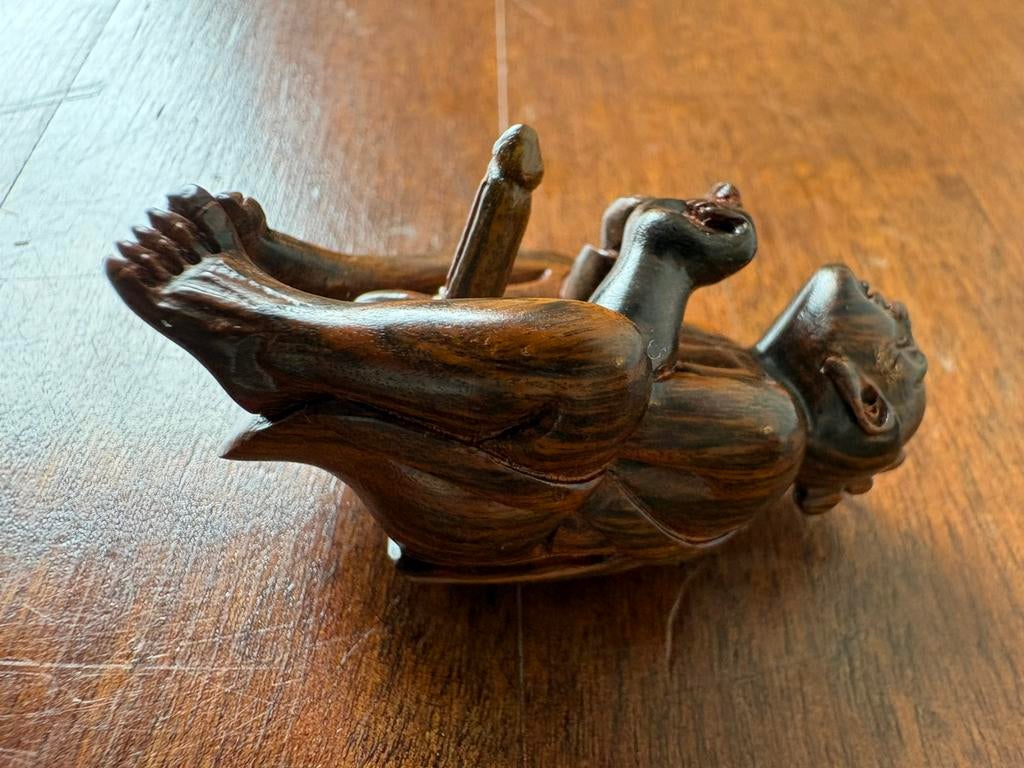 Netsuke shunga erotisch japan man, Verzamelen, Ophalen of Verzenden, Gebruikt, Mens
