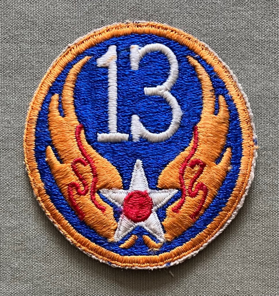 US WW2 Shoulder Patch - 13th Air Force PTO, Ophalen of Verzenden, Nederland, Embleem of Badge