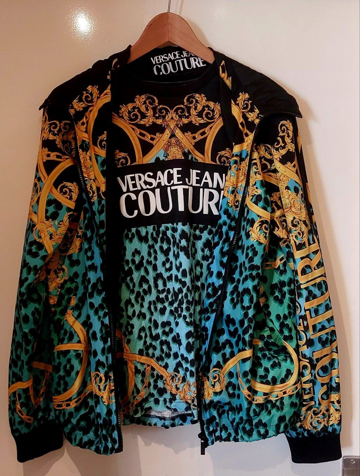 Versace Leopard Zomerjas maat M, Ophalen of Verzenden, Zo goed als nieuw, Maat 38/40 (M), Zwart