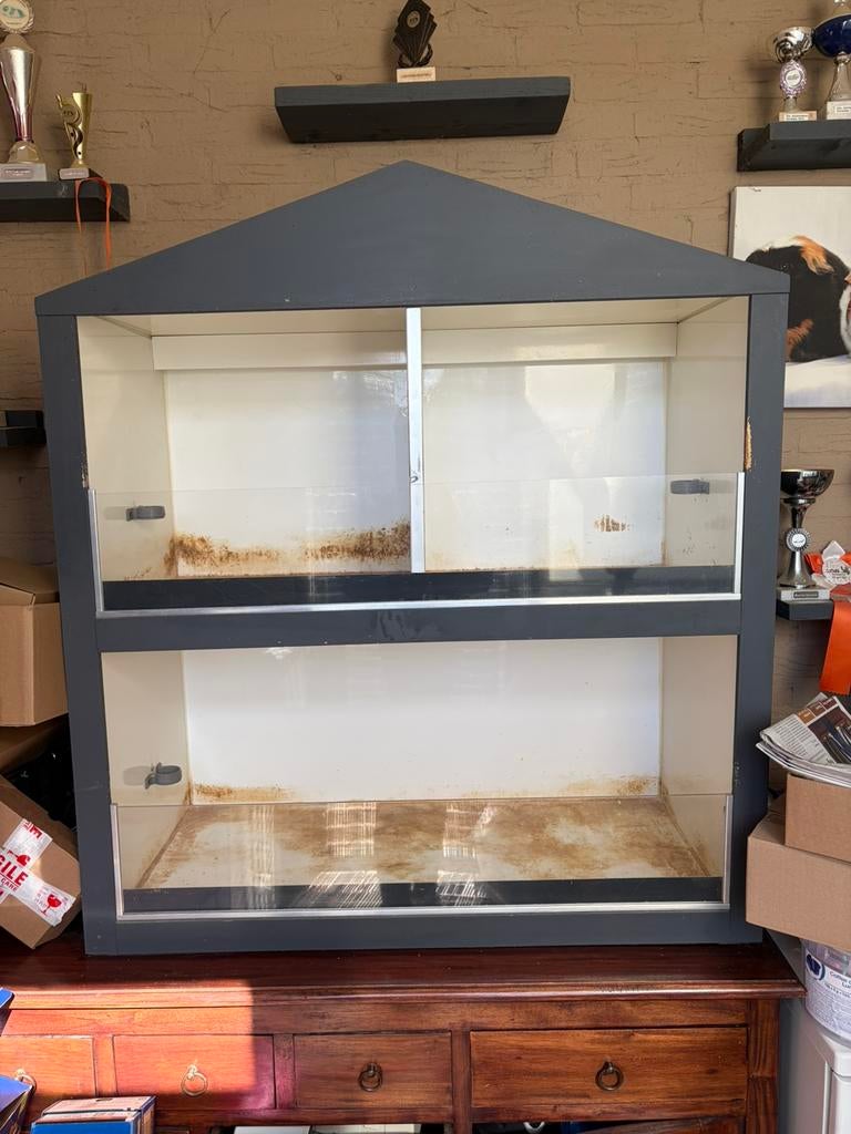 Caviaflat met verlichting, Dieren en Toebehoren, Ophalen of Verzenden, 90 cm of meer, Hok, 75 tot 110 cm