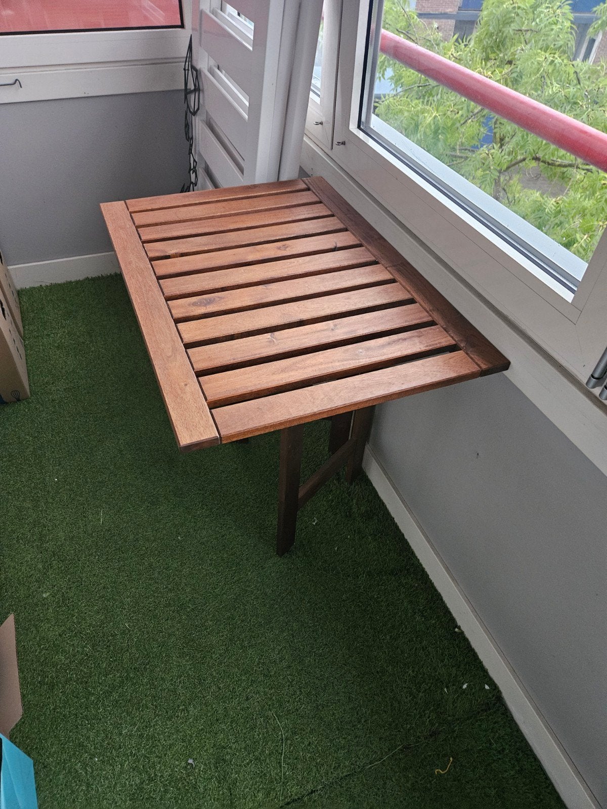 IKEA Applaro Inklapbare Balkontafel, Ophalen of Verzenden, Gebruikt, Rechthoekig, Hout