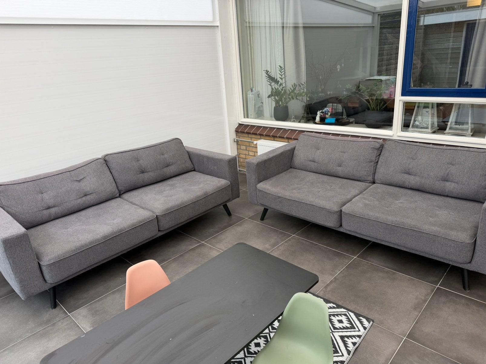 2 x 3 zitsbank, Huis en Inrichting, Ophalen, Gebruikt, Driepersoons, 75 tot 100 cm