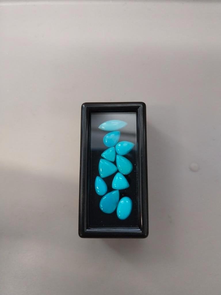 10 a kwaliteit turkoois cabochons, Ophalen of Verzenden, Zo goed als nieuw