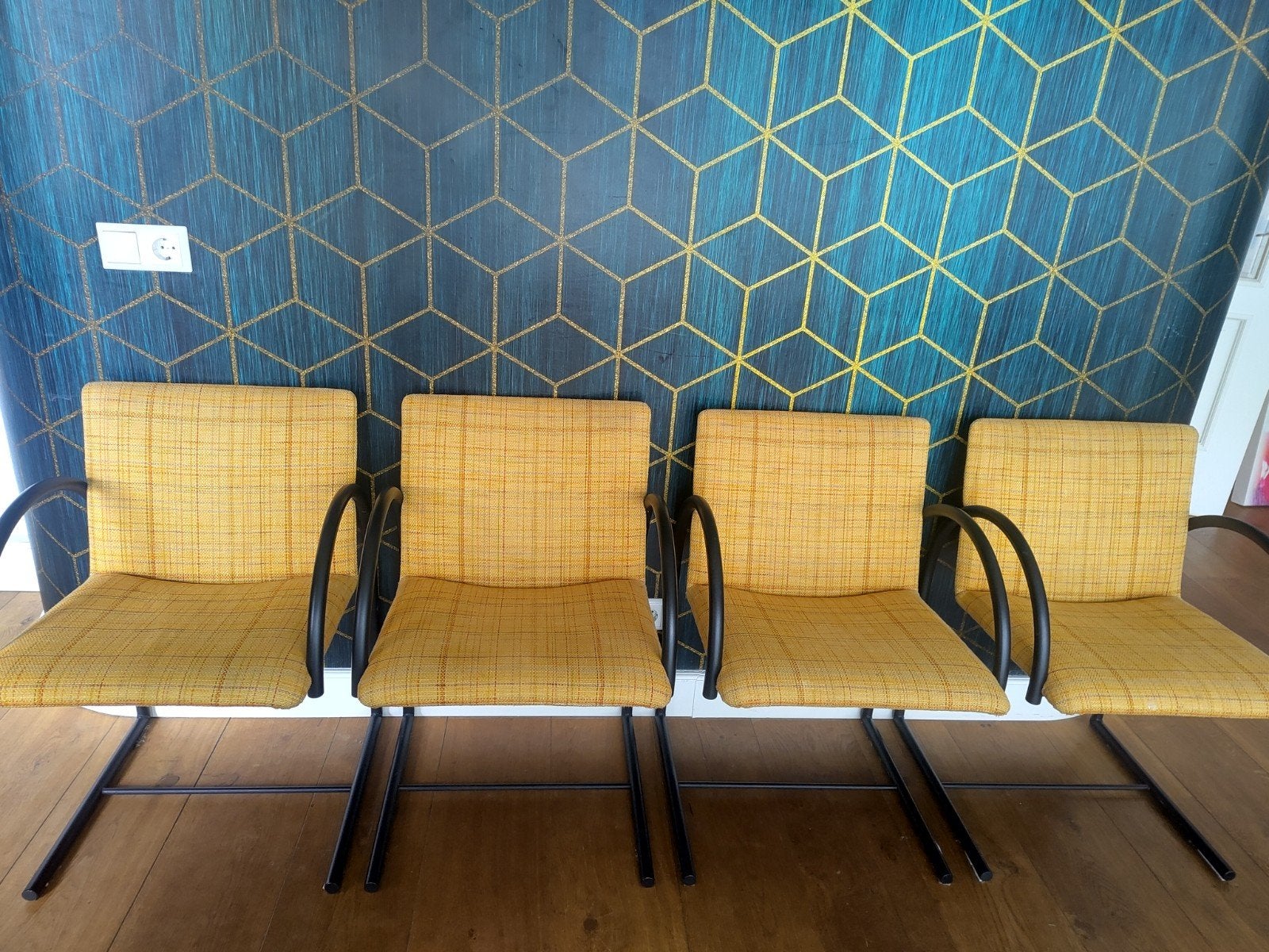 4 vintage stoelen: Boonzaaijer & Mazairac voor Metaform '70s, Huis en Inrichting, Gebruikt, Overige kleuren, Ophalen of Verzenden