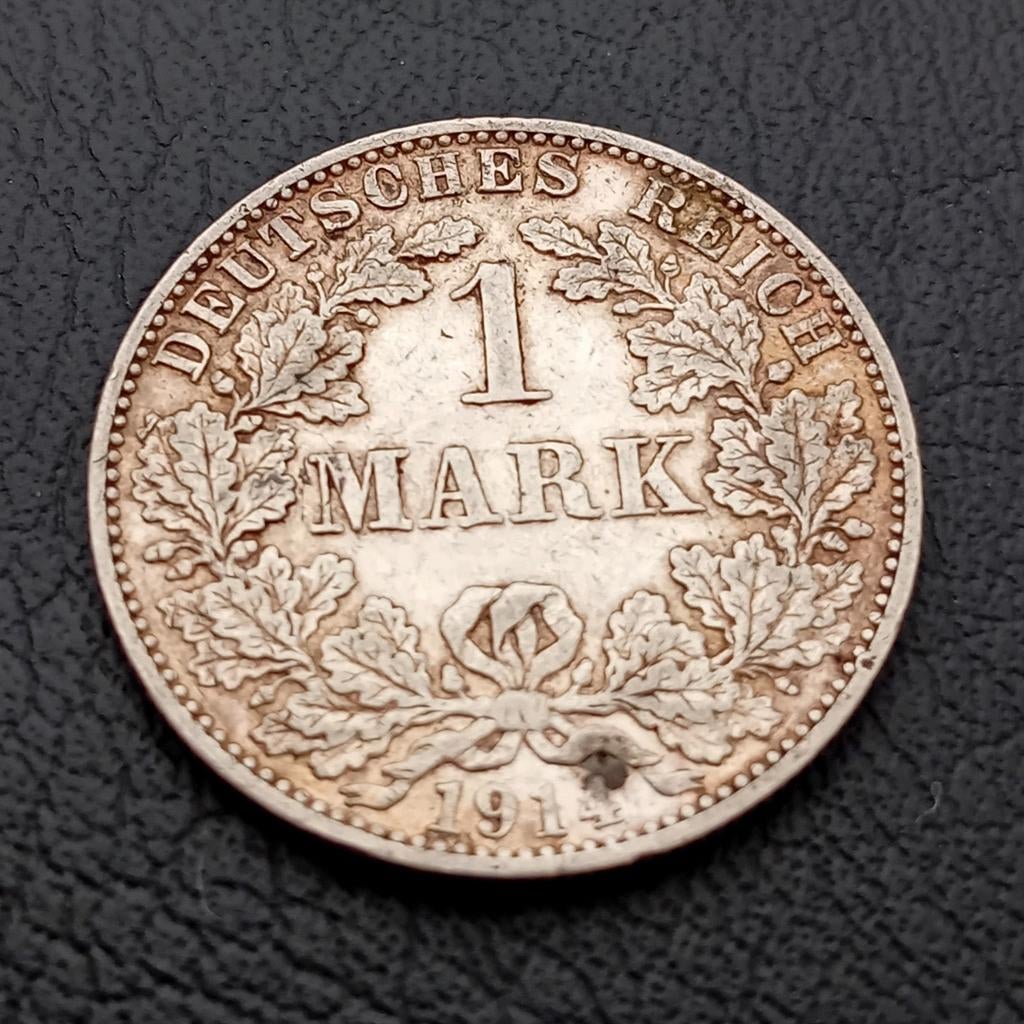 1 Mark 1914 Deutsches Reich Zilver, Postzegels en Munten, Munten | Europa | Niet-Euromunten, Ophalen of Verzenden, Duitsland, Losse munt