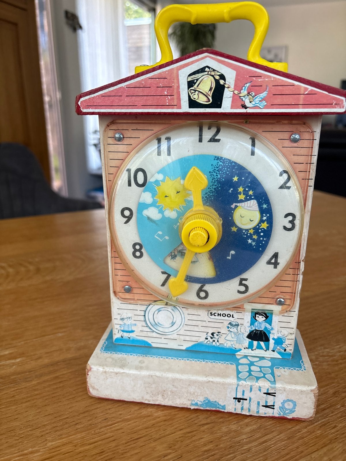 Vintage Fisher-Price Muziekdoos Leerklok (1968), Ophalen of Verzenden, Gebruikt, Ontdekken, Met geluid