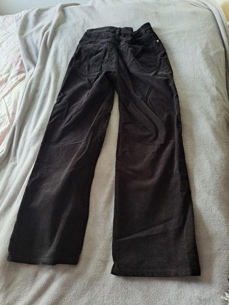 H&M Corduroy Broek, H&M, Zwart, Ophalen of Verzenden, Zo goed als nieuw