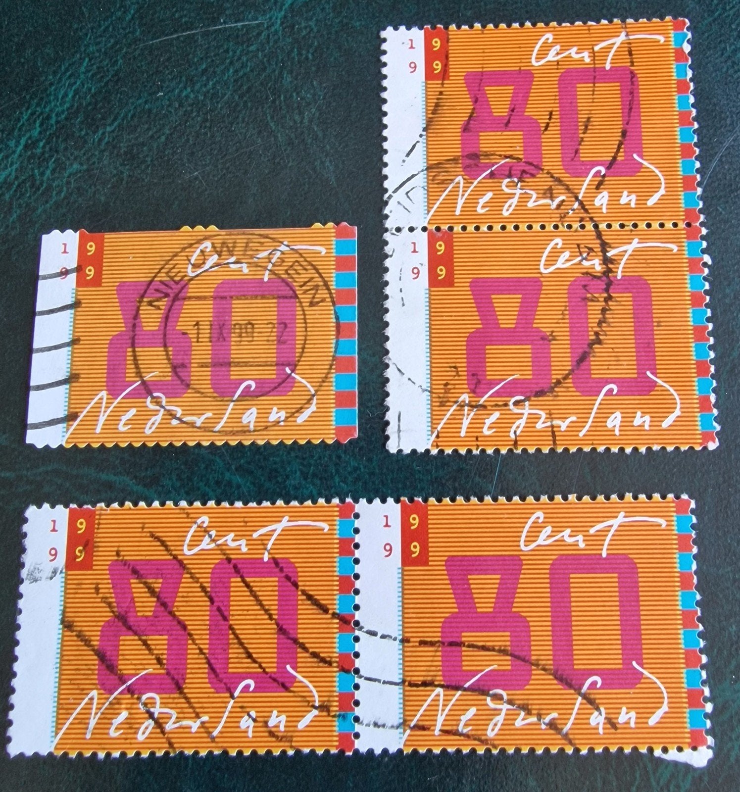 kv1239 Nederlandse postzegels 80 cent - 1999, Ophalen of Verzenden, Na 1940, Gestempeld