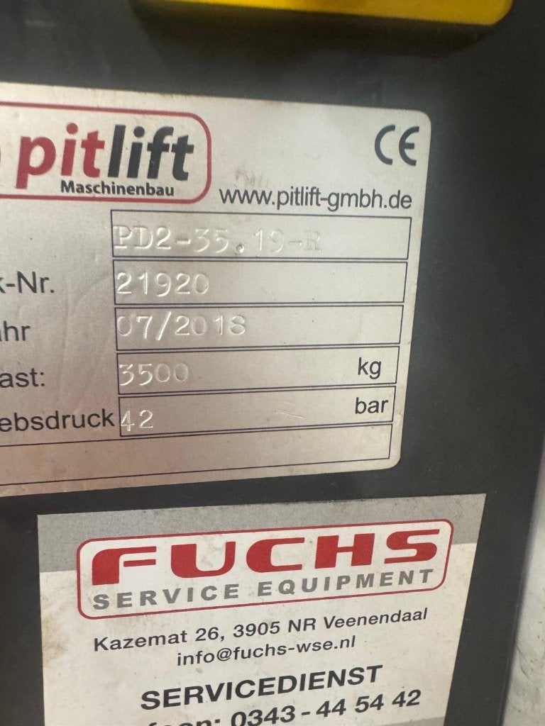 Pitlift 3,5 ton / wielvrije hefbrug, Ophalen, Gebruikt, Wolf tools, Wolf tools