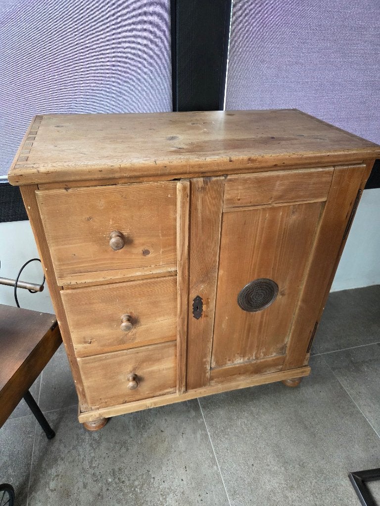 oude grenen spekkast, Huis en Inrichting, Ophalen, Gebruikt, Met lade(s), 50 tot 100 cm