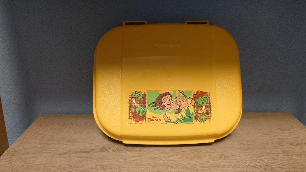 Tupperware Lunchdoos Lunchtrommel Tarzan Groen Geel NIEUW, Ophalen of Verzenden, Nieuw, Groen, Overige typen