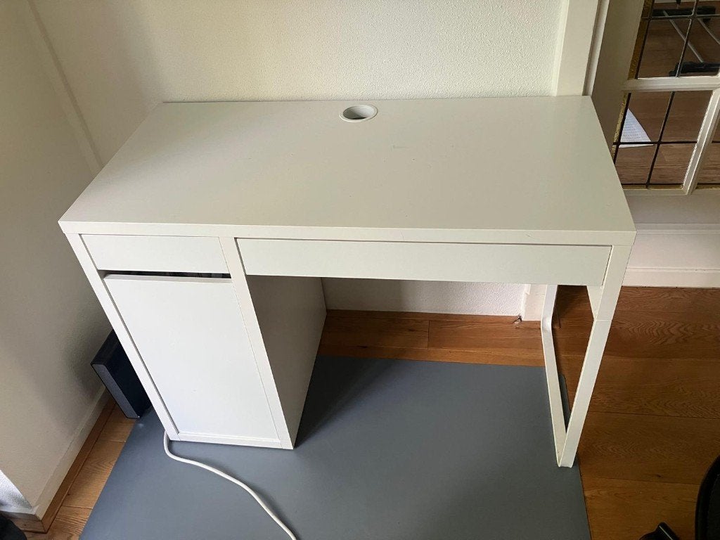 IKEA Micke bureau wit met lade en kastje, Huis en Inrichting, Ophalen, Met lades, 105 cm, Gebruikt