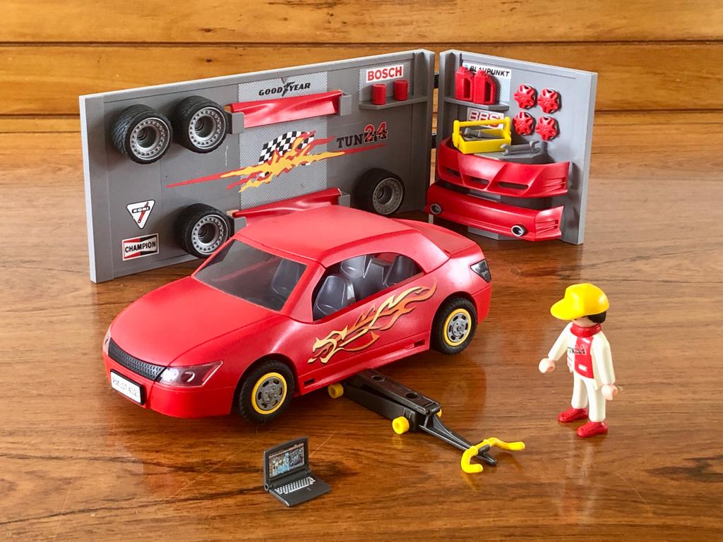 Playmobil Sportwagen met werkplaats, Ophalen of Verzenden, Zo goed als nieuw