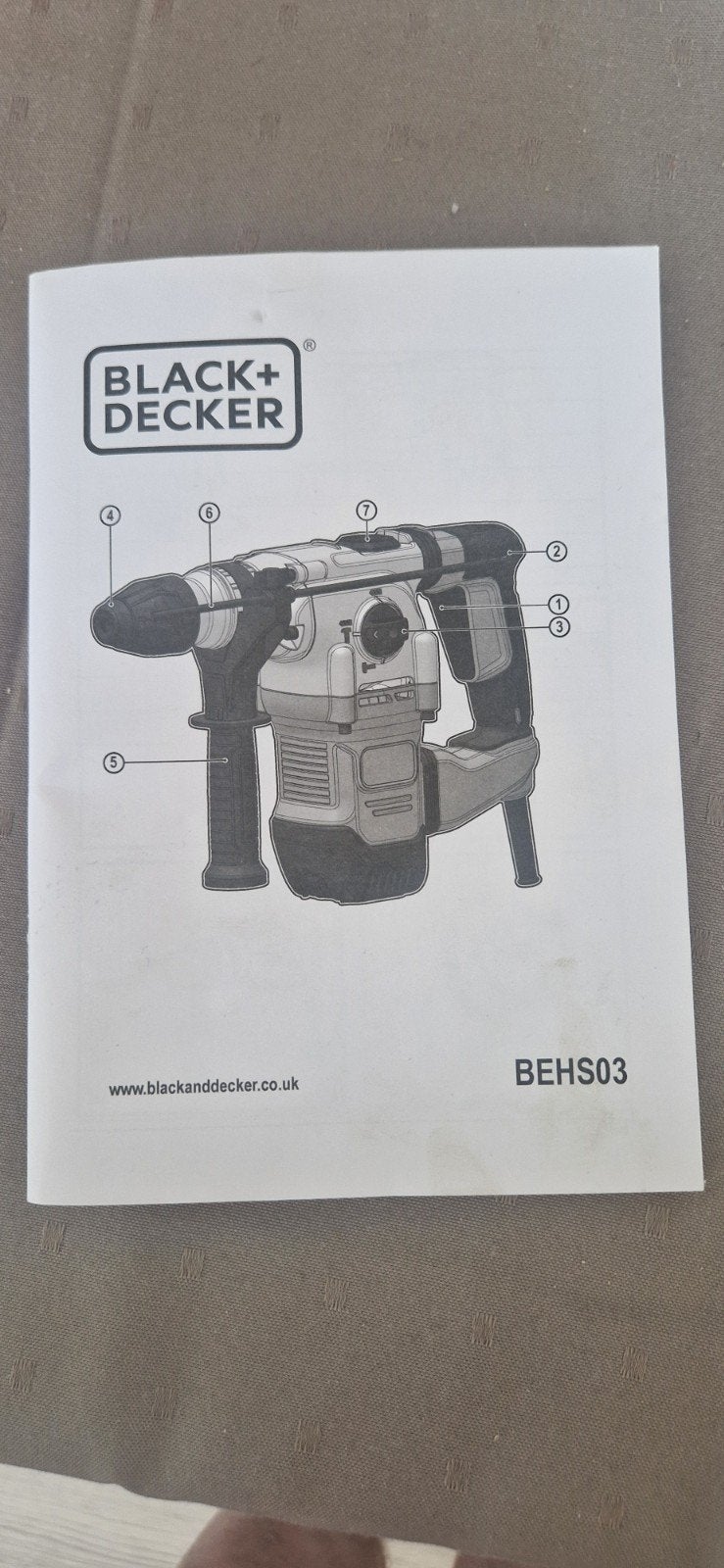 Black+Decker 1250W SDS-Plus Boorhamer met Kit Box, 600 watt of meer, Boor- en/of Breekhamer, Ophalen of Verzenden, Zo goed als nieuw