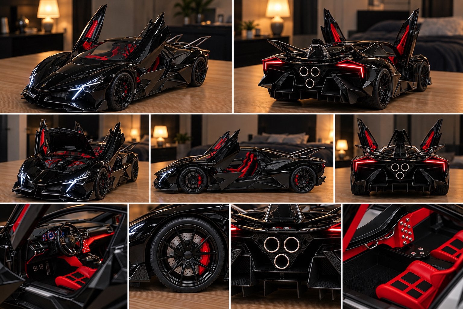 Lamborghini Hypercar Blauw/Paarse metallic lak, LED, Ophalen of Verzenden, Nieuw