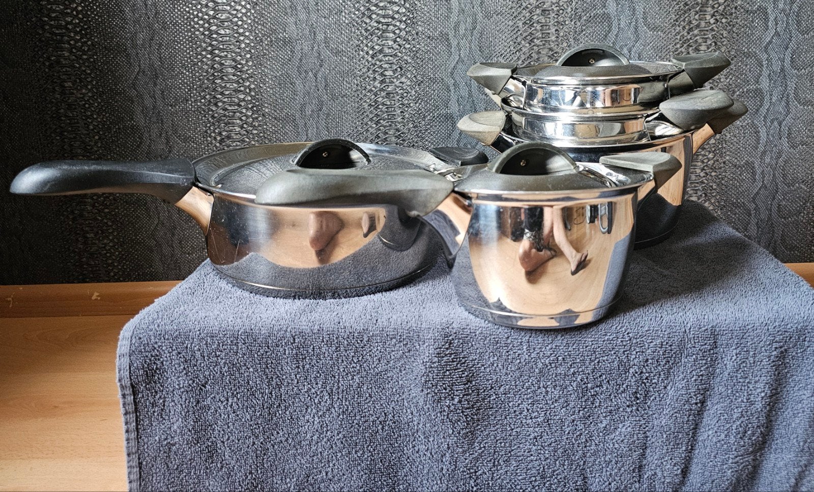 BK Q-linair complete pannenset RVS, Ophalen, BK, Pannenset, Rvs