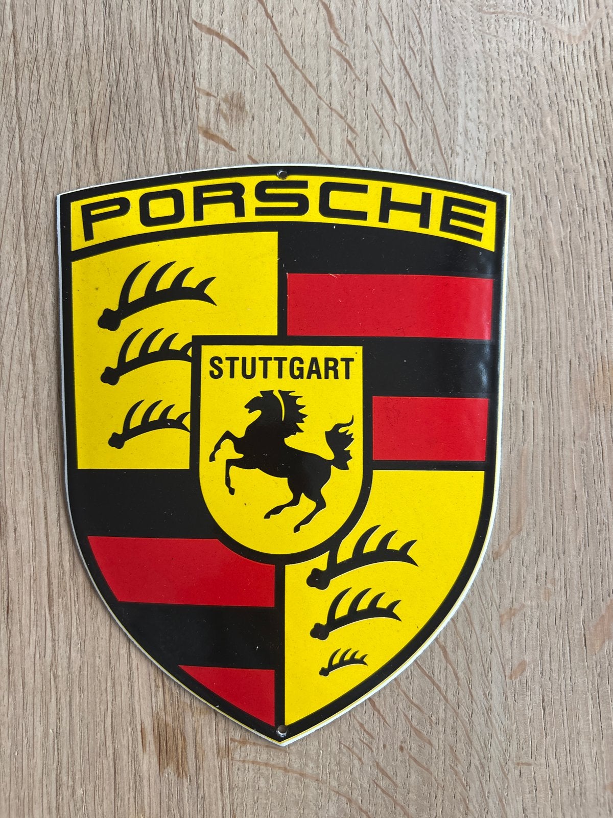 Vintage Metalen Porsche Logo, Verzenden, Gebruikt