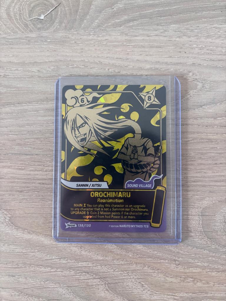 Naruto Mythos TCG Orochimaru Reanimation Secret 138/130, Hobby en Vrije tijd, Verzamelkaartspellen | Magic the Gathering, Ophalen of Verzenden