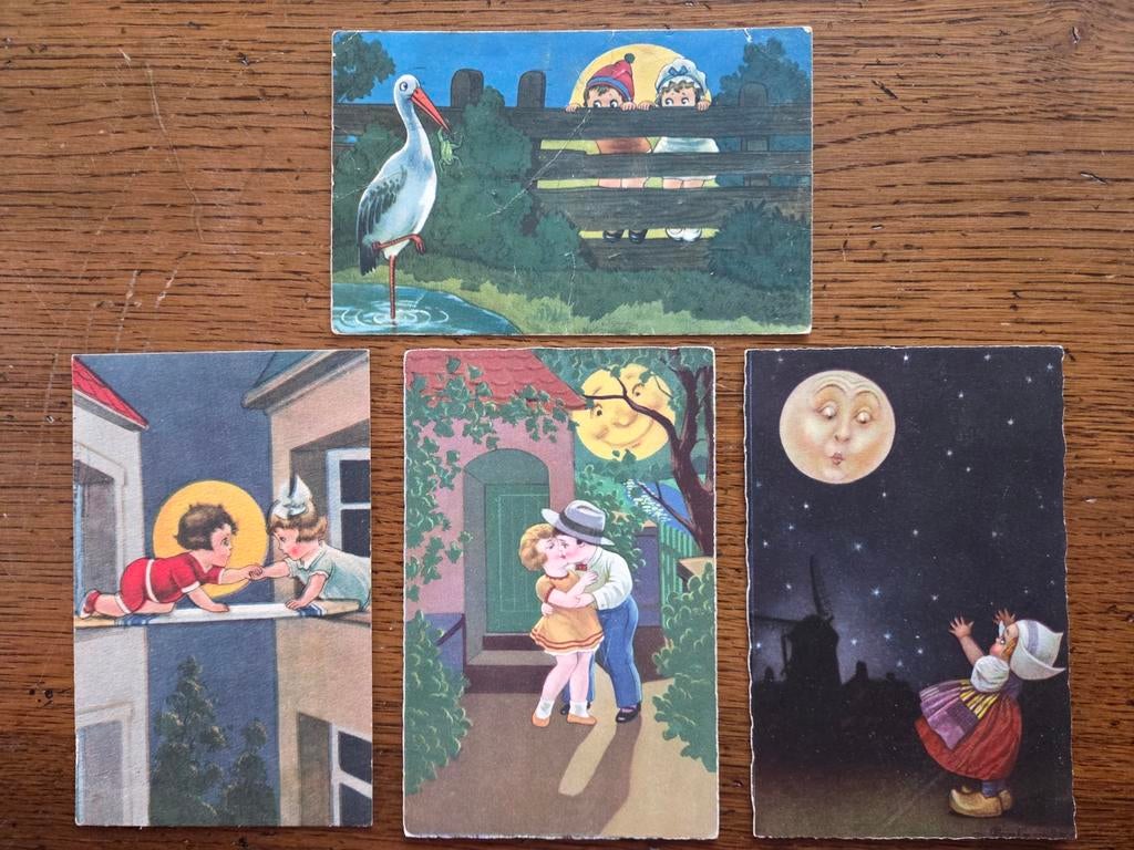 4 Leuke oude kinderkaarten, 1925 - 1929., Ophalen of Verzenden, 1920 tot 1940