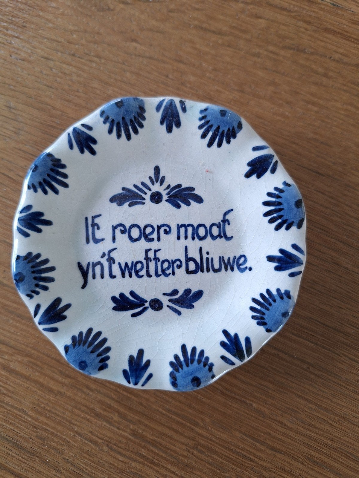 Delfts Blauw wandbordje met spreuk, Ophalen of Verzenden
