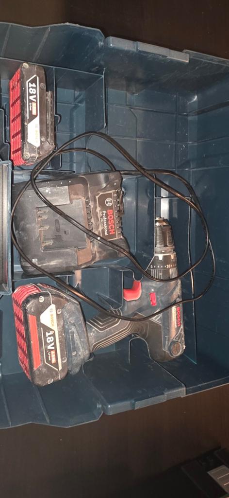 Bosch blauw schroef boormachine, Ophalen of Verzenden, Gebruikt, Boormachine