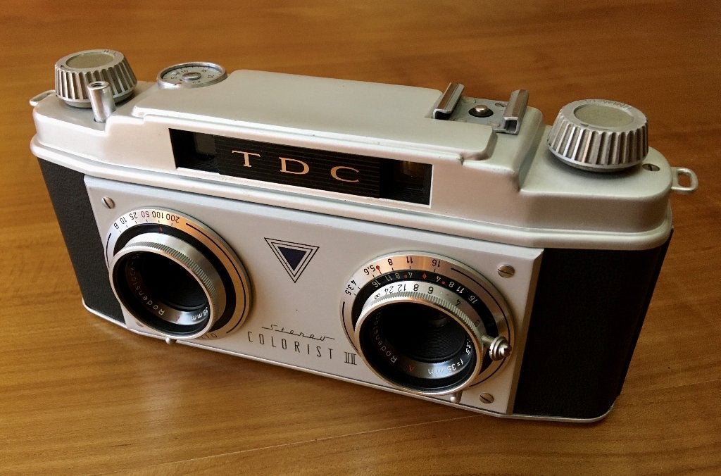 Analoge fotocamera TDC Stereo Colorist II, met dubbele lens!, Ophalen of Verzenden, Zo goed als nieuw, Compact, Overige Merken