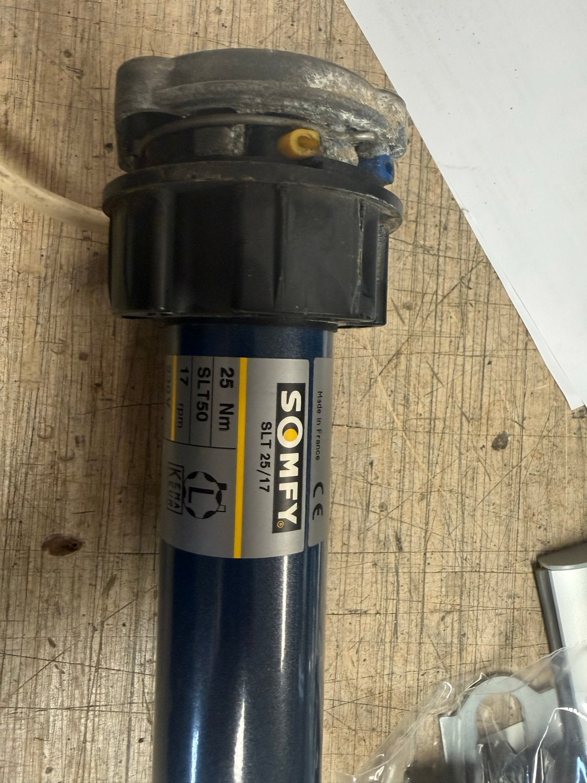 Somfy SLT 25/17 Rolluikmotor - Elektrische Bediening, Gebruikt, Overige kleuren, Ophalen of Verzenden, Minder dan 100 cm