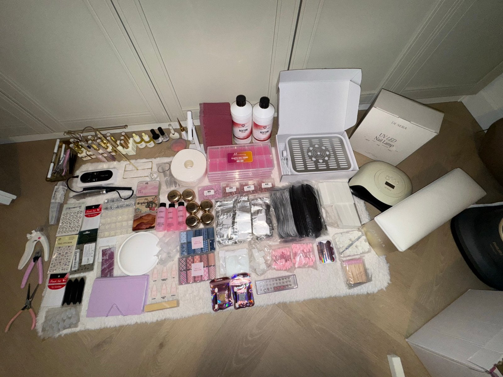 Comp nagel startersset Polygel, gellak, manicure & pedicure, Ophalen of Verzenden, Zo goed als nieuw, Wit, Handen en Nagels