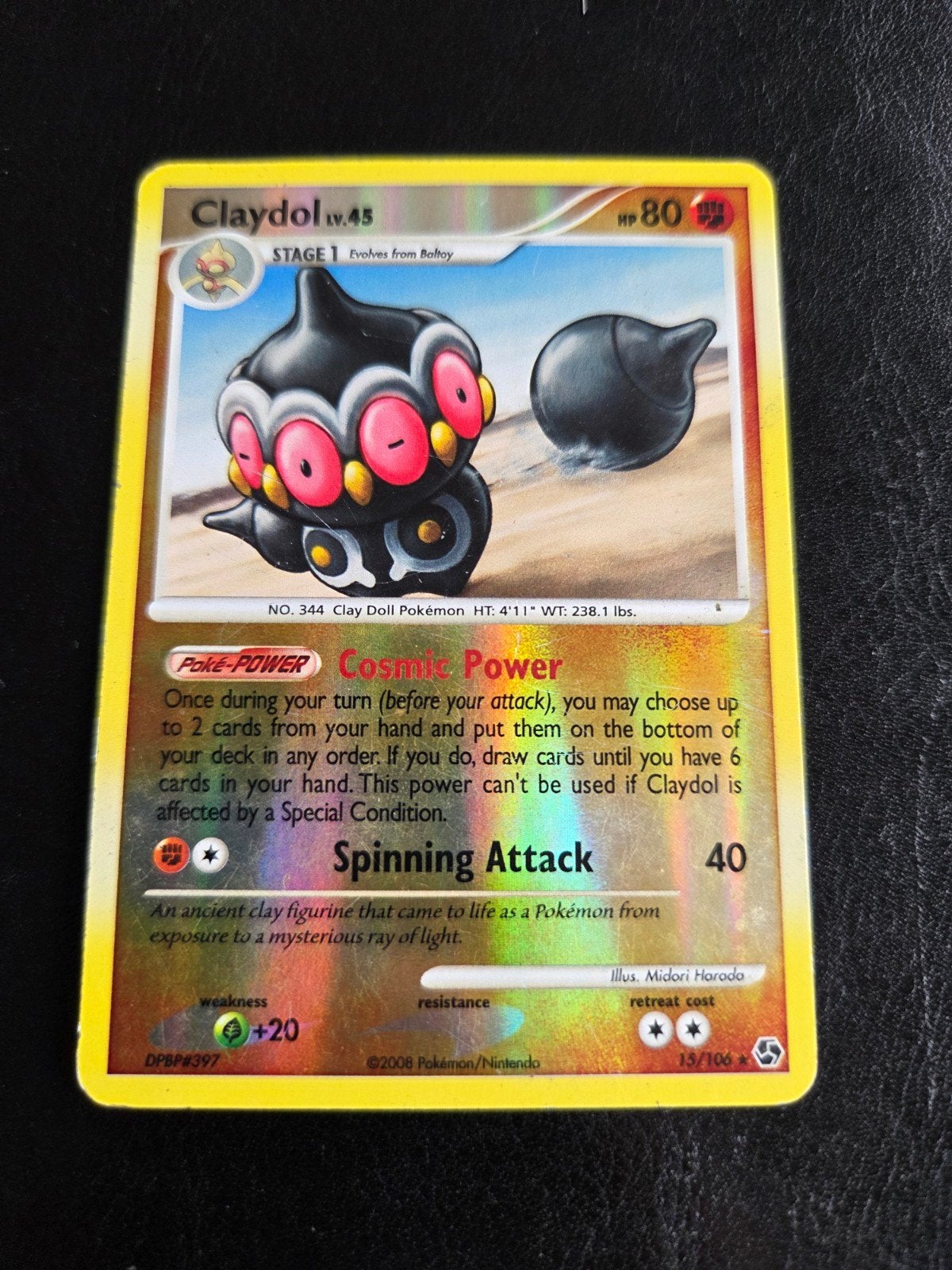 Pokémon Kaart Claydol Lv.45 DPBP#397 Holo Foil, Ophalen of Verzenden, Gebruikt, Losse kaart, Foil