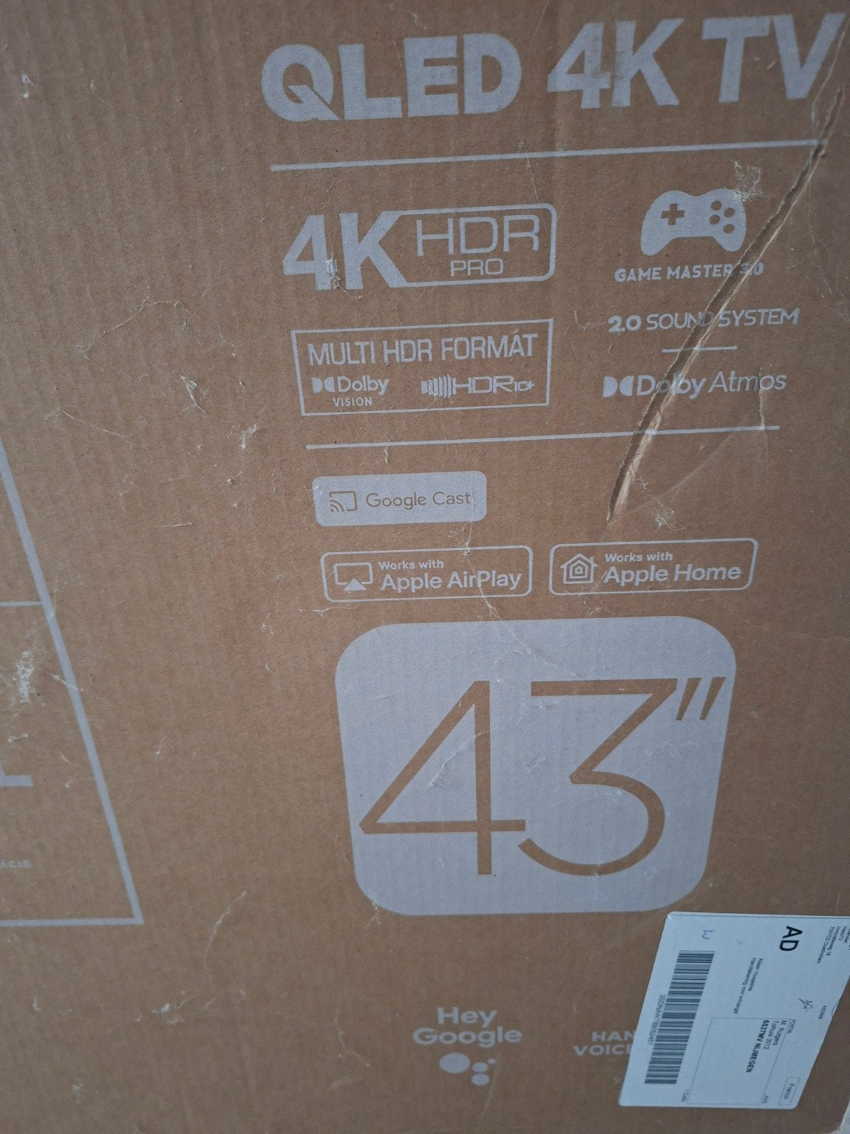 TCL 43" QLED 4K TV met Google TV, Audio, Tv en Foto, Televisies, QLED, 50 Hz, Zo goed als nieuw, 100 cm of meer