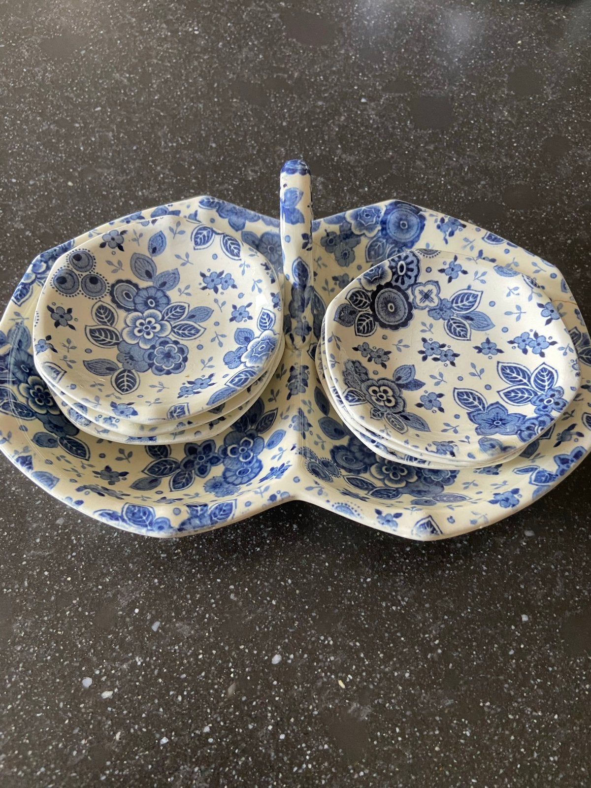Beatrix Petit Fourset met 6 schaaltjes, Antiek en Kunst, Ophalen of Verzenden