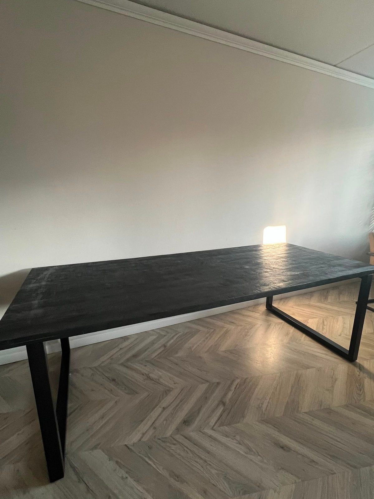 Zo goed als nieuwe mangohout eettafel zwart, Huis en Inrichting, Tafels | Eettafels, Ophalen, 100 tot 150 cm, 200 cm of meer, Zo goed als nieuw