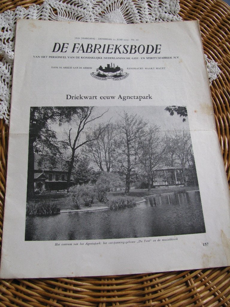 Gist & Spiritus fabriek Delft * Fabrieksbode * 13.06.1959, Ophalen of Verzenden, Gelezen