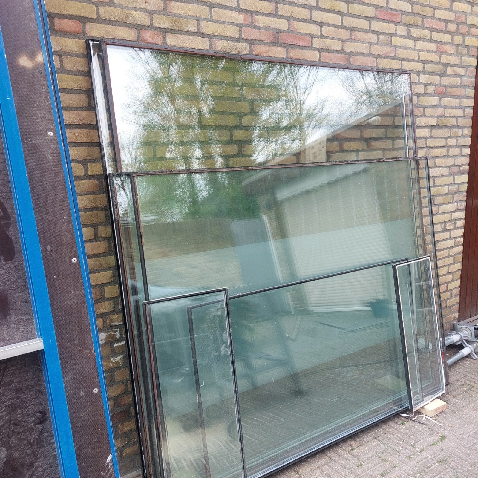 Gratis Dubbelglas/thermopane ramen zie maten advertentie, Ophalen, Gevelraam of Ruit, Dubbelglas