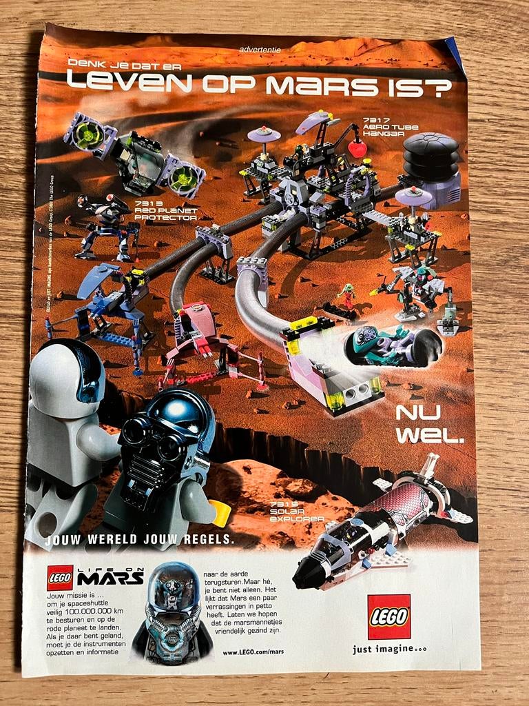 Vintage LEGO Life on Mars Reclamefolder (2001), Ophalen of Verzenden, Gebruikt, Overige typen