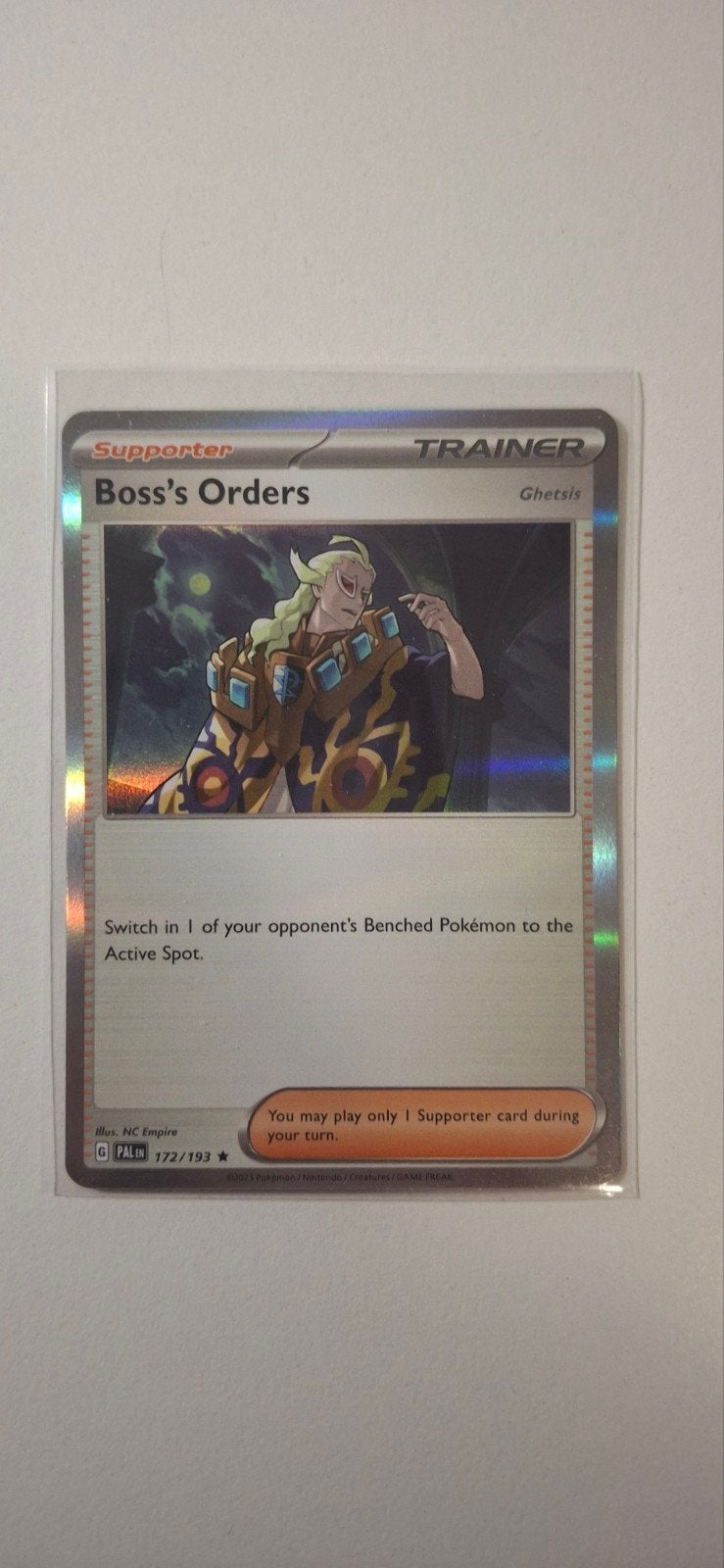 Pokémon TCG: Boss's Orders (Ghetsis) 172/193, Ophalen of Verzenden, Zo goed als nieuw, Losse kaart, Foil