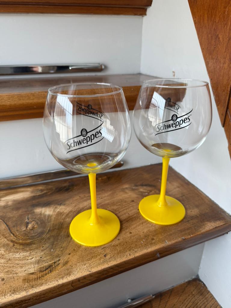 2x Schweppes gin tonic cocktail glas, Ophalen of Verzenden, Nieuw, Overige typen
