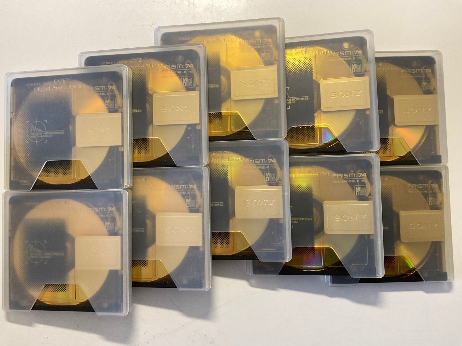 Minidisc’s  SONY PRISM 74  10x in zachte hoesjes  74 minuten, Ophalen of Verzenden
