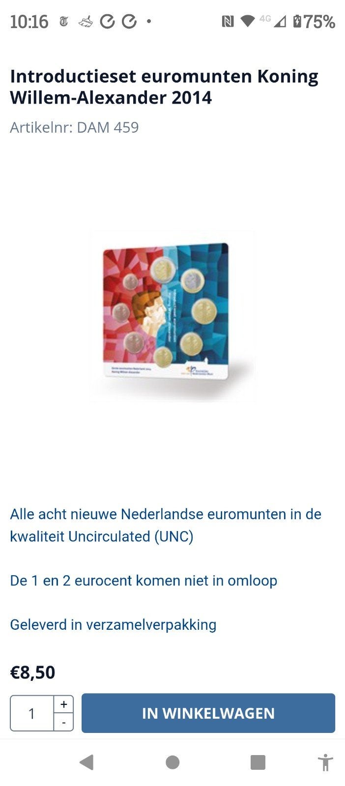 Introductieset euromunten Koning Willem-Alexander 2014 teab, Ophalen of Verzenden, Overige landen, Overige waardes, Setje
