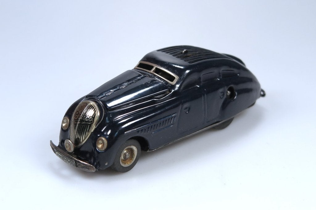 Schuco 2000 Kommando opwind Auto (1937-'43) in Nachtblauw, Antiek en Kunst, Antiek | Speelgoed, Ophalen of Verzenden
