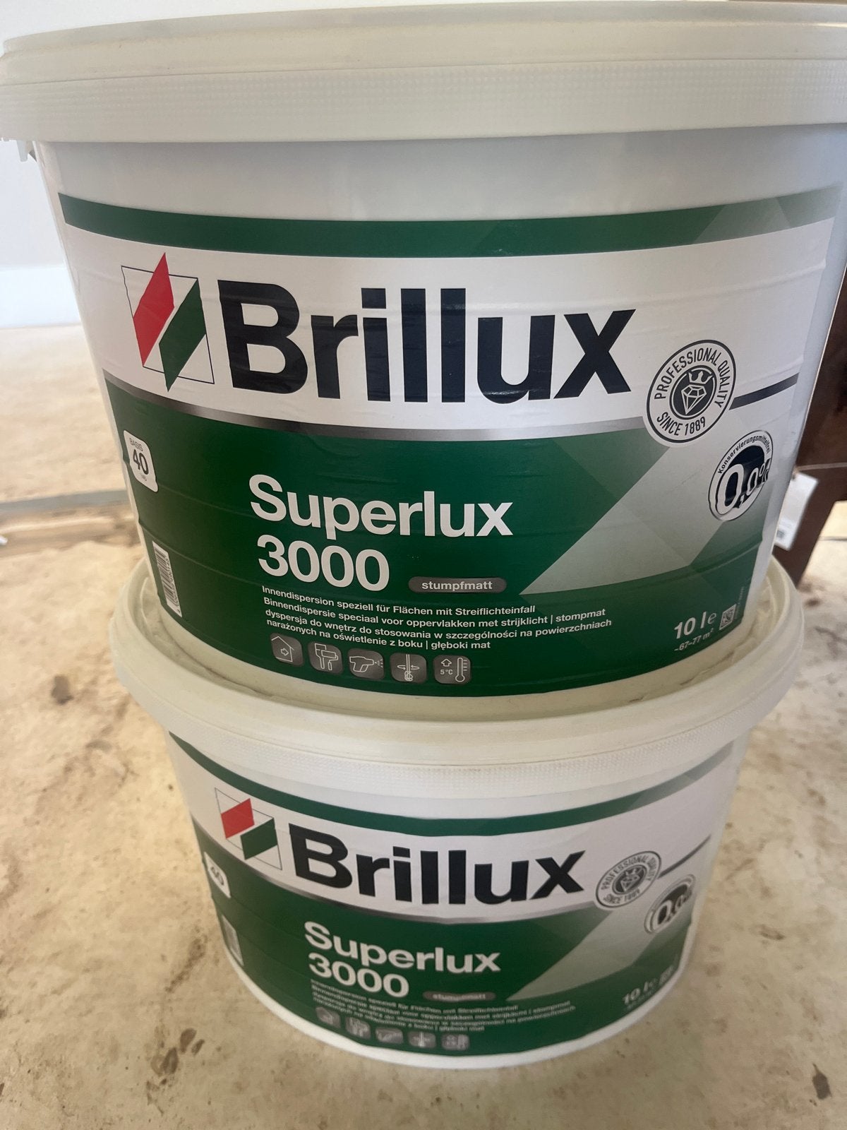 Brillux Superlux 3000 Saus - 2x 10 liter - Mushroom 287, Ophalen, Overige kleuren, 5 tot 10 liter, Nieuw