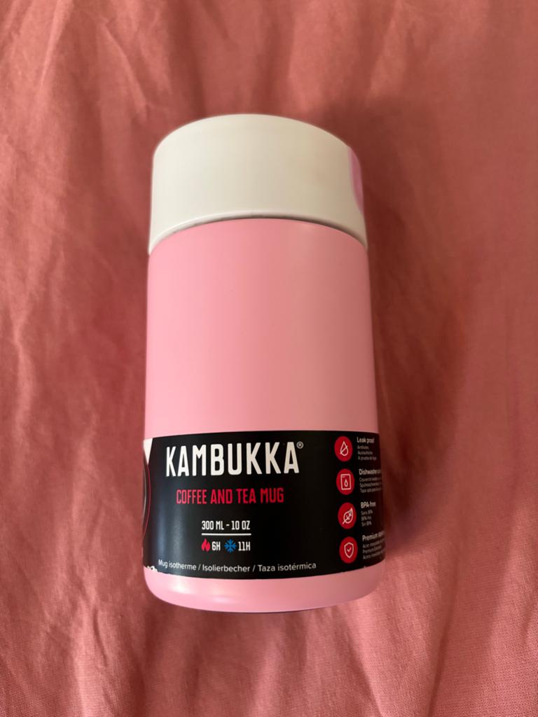 Kambukka Thermosfles Mok 300ml - Roze, Overige typen, Nieuw, Ophalen of Verzenden, Roze