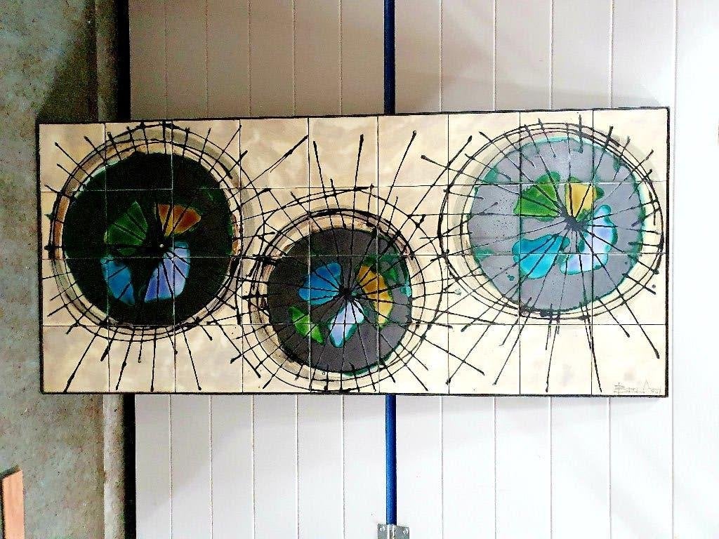 Vintage BelArti design tafelblad salontafel retro België, Ophalen, 100 tot 150 cm, 50 tot 100 cm, Zo goed als nieuw