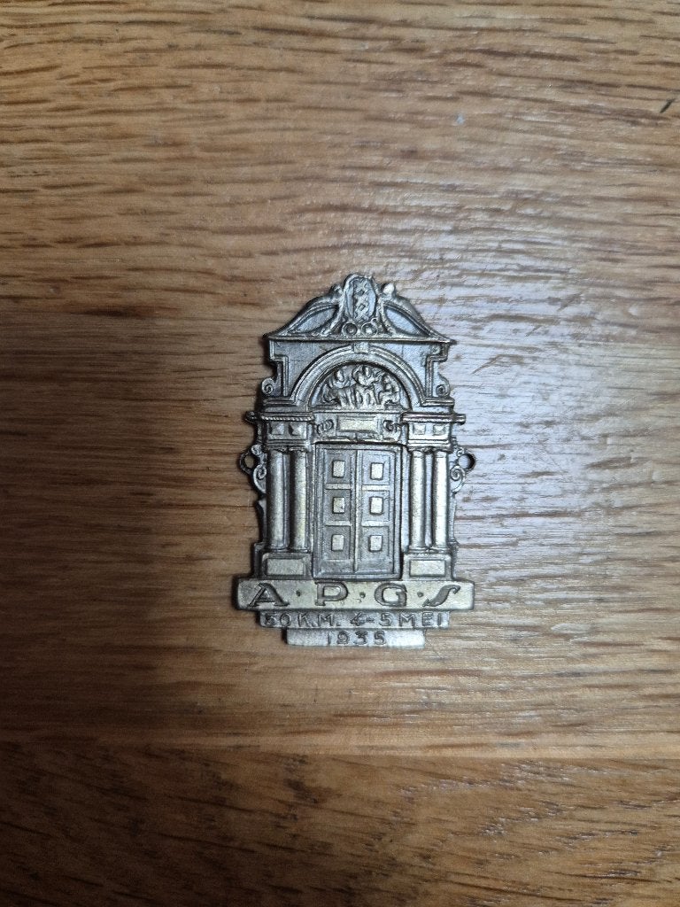 Nederlandse A.P.G.S 50km medaille 1935, Ophalen of Verzenden, Overige materialen