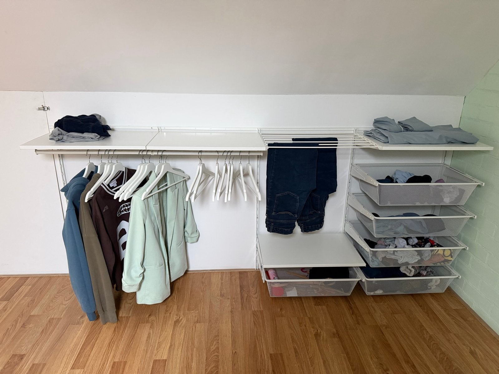 Ikea Boaxel Kast/Stelling - 2x 240cm breed met rail, Huis en Inrichting, Ophalen, Met plank(en), Gebruikt, 200 cm of meer