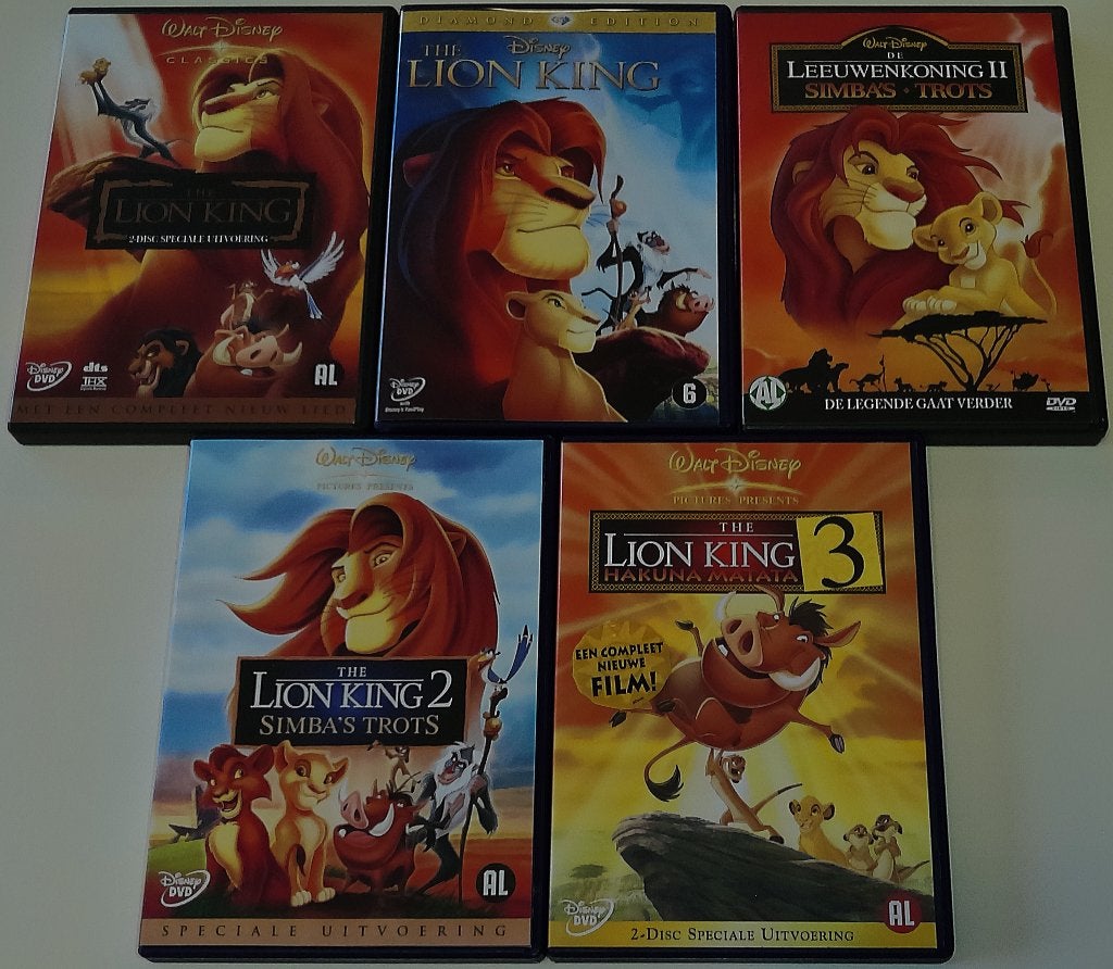 Dvd *** LION KING *** Walt Disney Complete Trilogie, Animatie, Nederlands, Ophalen of Verzenden, Zo goed als nieuw