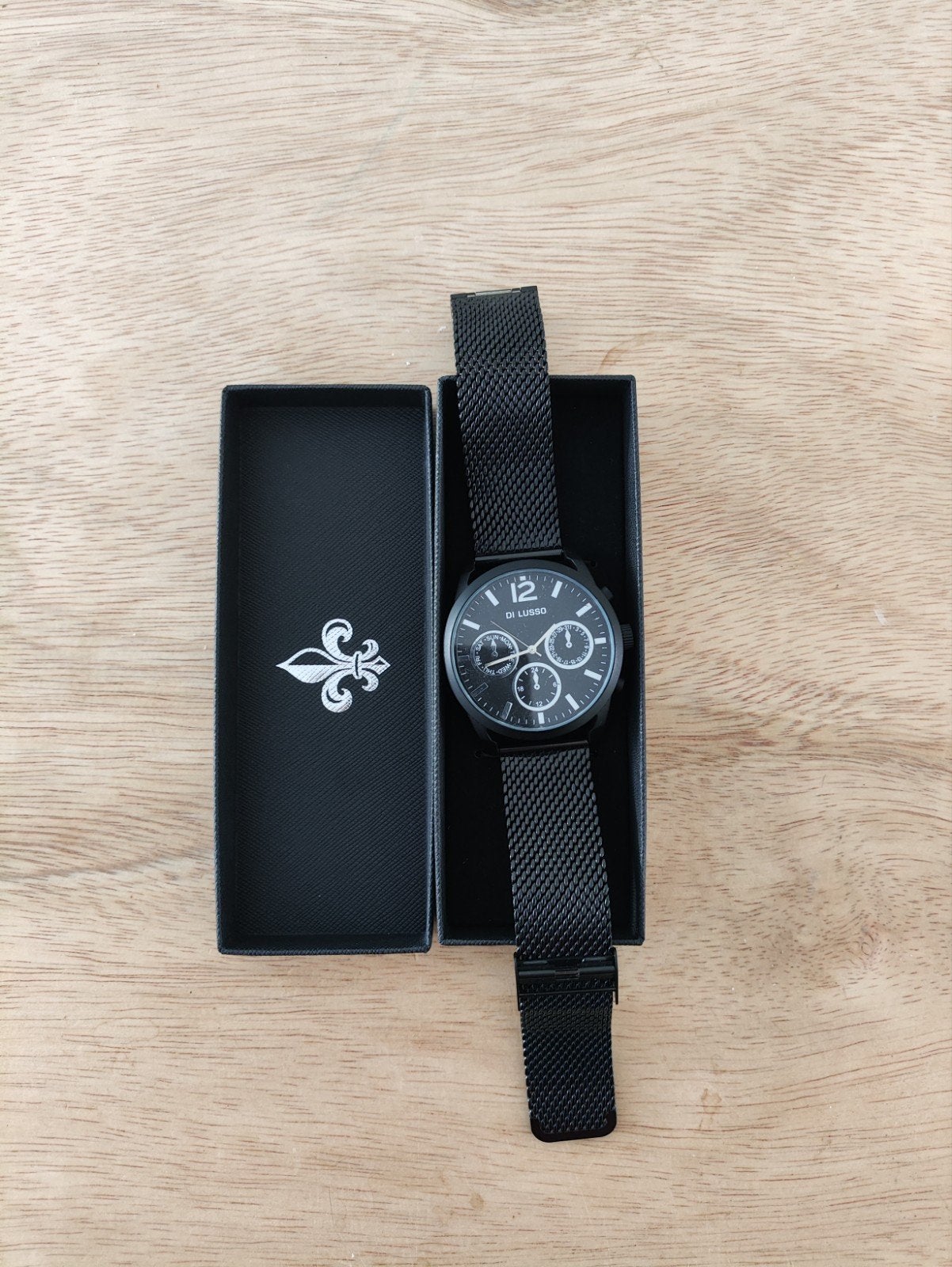 Di Lusso Ivar Horloge - Stijlvol Zwart Herenhorloge, Sieraden, Tassen en Uiterlijk, Overige merken, Staal, Staal, Verzenden