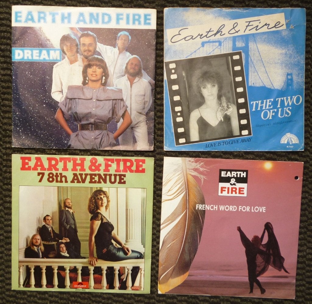 4x Singletjes 45 toeren van EARTH & FIRE Jerney Kaagman (16), 7 inch, Ophalen of Verzenden, Zo goed als nieuw, Pop