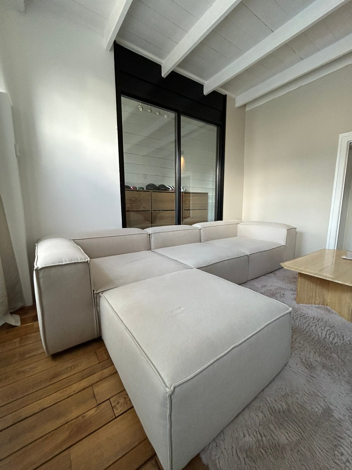 Westwing Lennon (4 seater) Modular Bank met Ottoman, Ophalen, Gebruikt