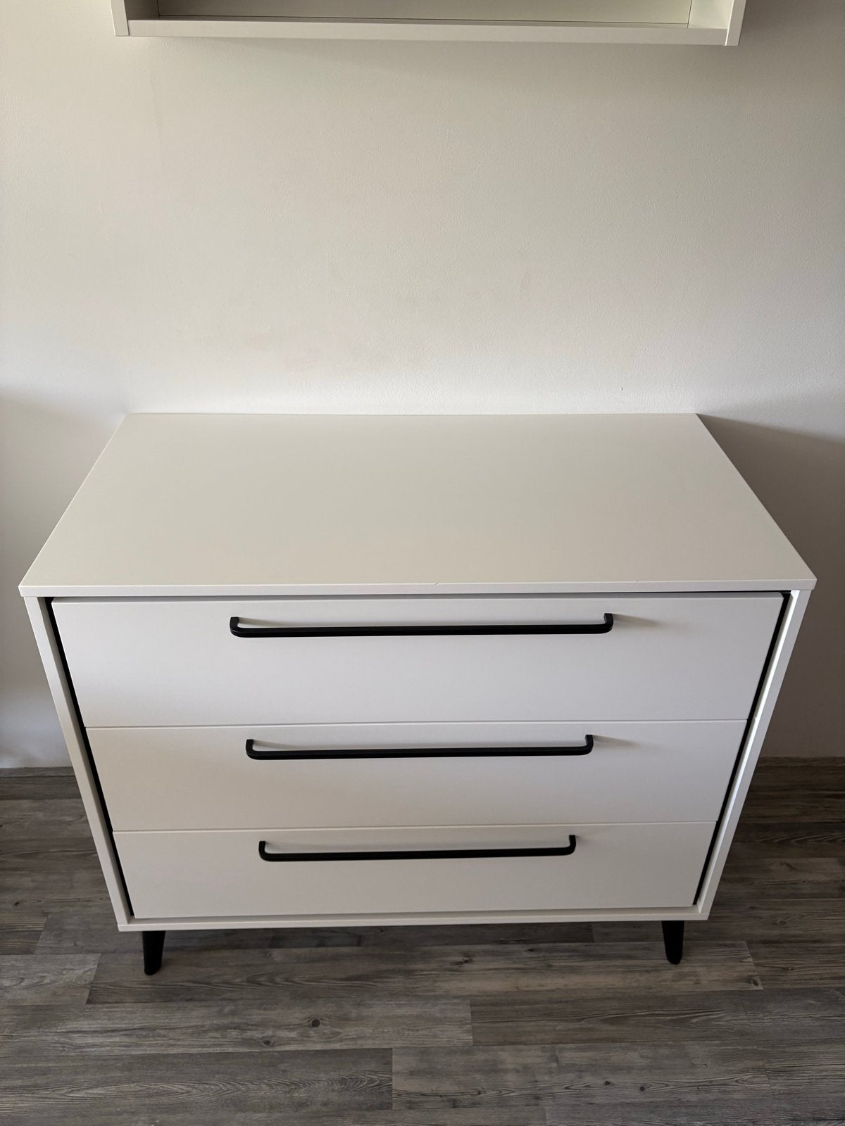 TWF Commode wit met 3 lades en zwarte handgrepen, Kinderen en Baby's, Kinderkamer | Commodes en Kasten, Ophalen, 50 tot 70 cm